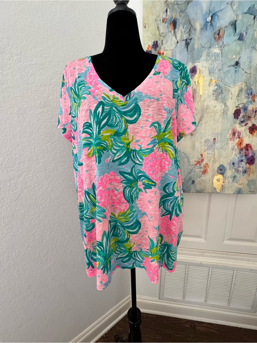 NWOT Lilly Pulitzer Sz XXL Etta Vneck Ibiza Pineapple Shake